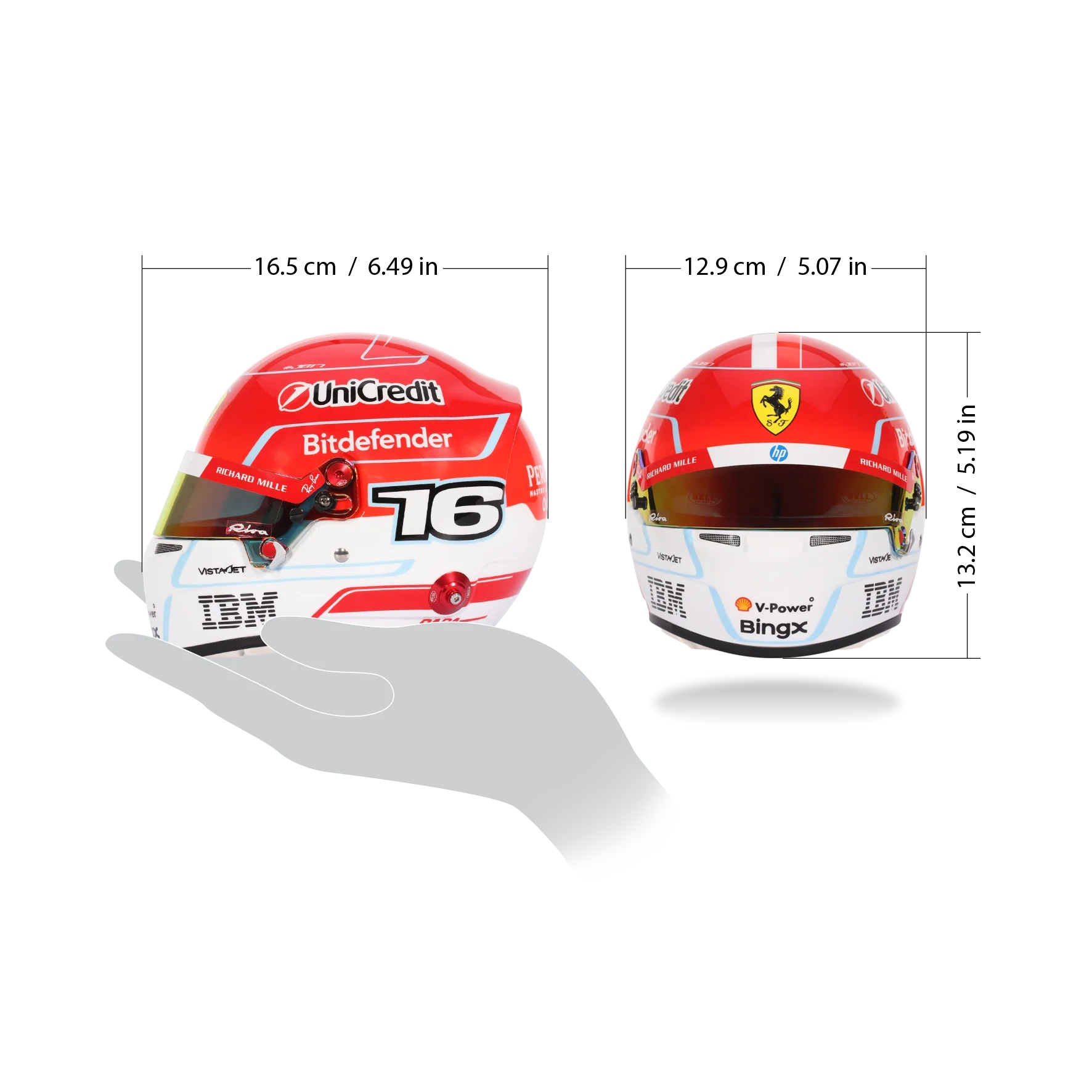 Charles Leclerc 2026 Season Ferrari 1:2 Scale Helmet - Image 4