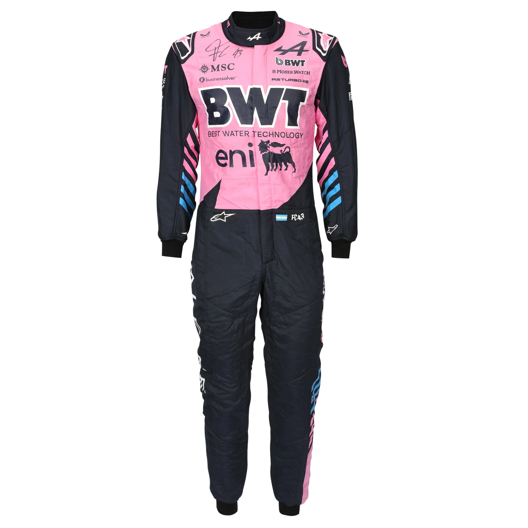 The Silverstone Auction LOT 014 - Franco Colapinto Signed 2026 BWT Alpine Formula One™ Team Race Suit - Pre-Season Testing Worn