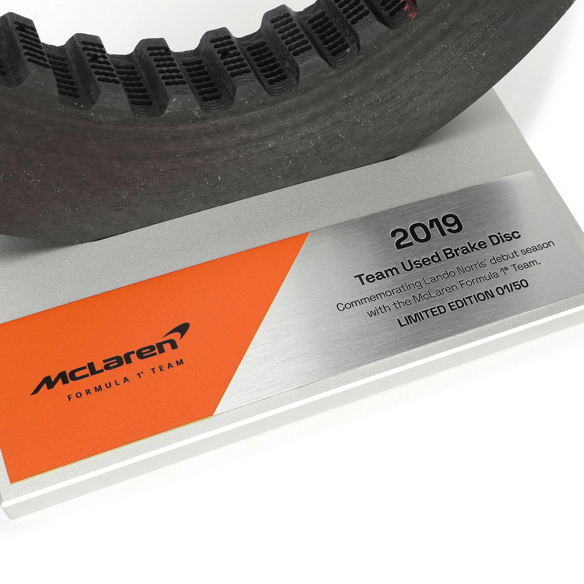 Limited Edition Lando Norris 2019 McLaren F1® Team Brake Disc on Display - Image 2
