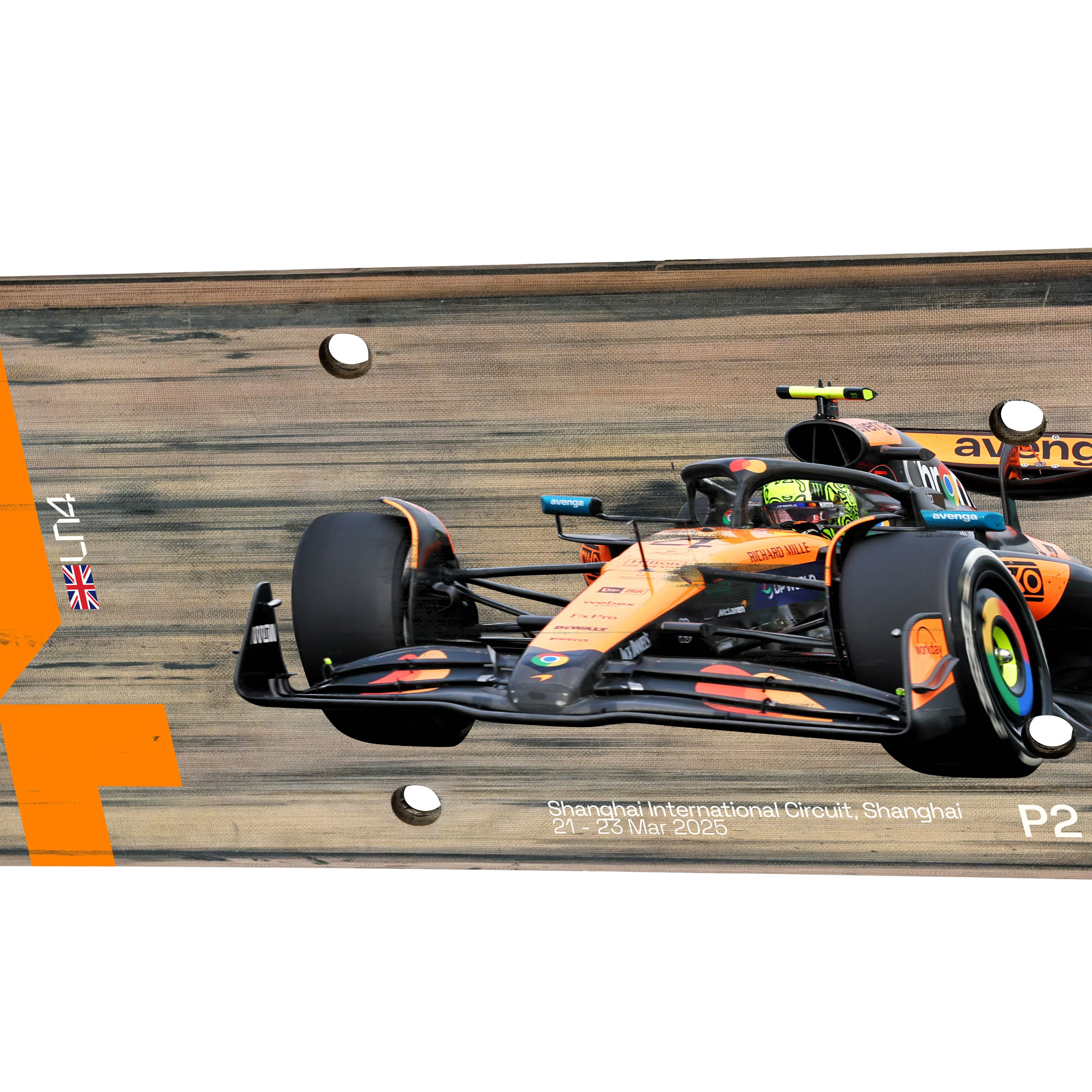 Lando Norris 2025 McLaren F1 Team Race Used Rear Skid Plank Wall Art - Chinese GP - Image 3