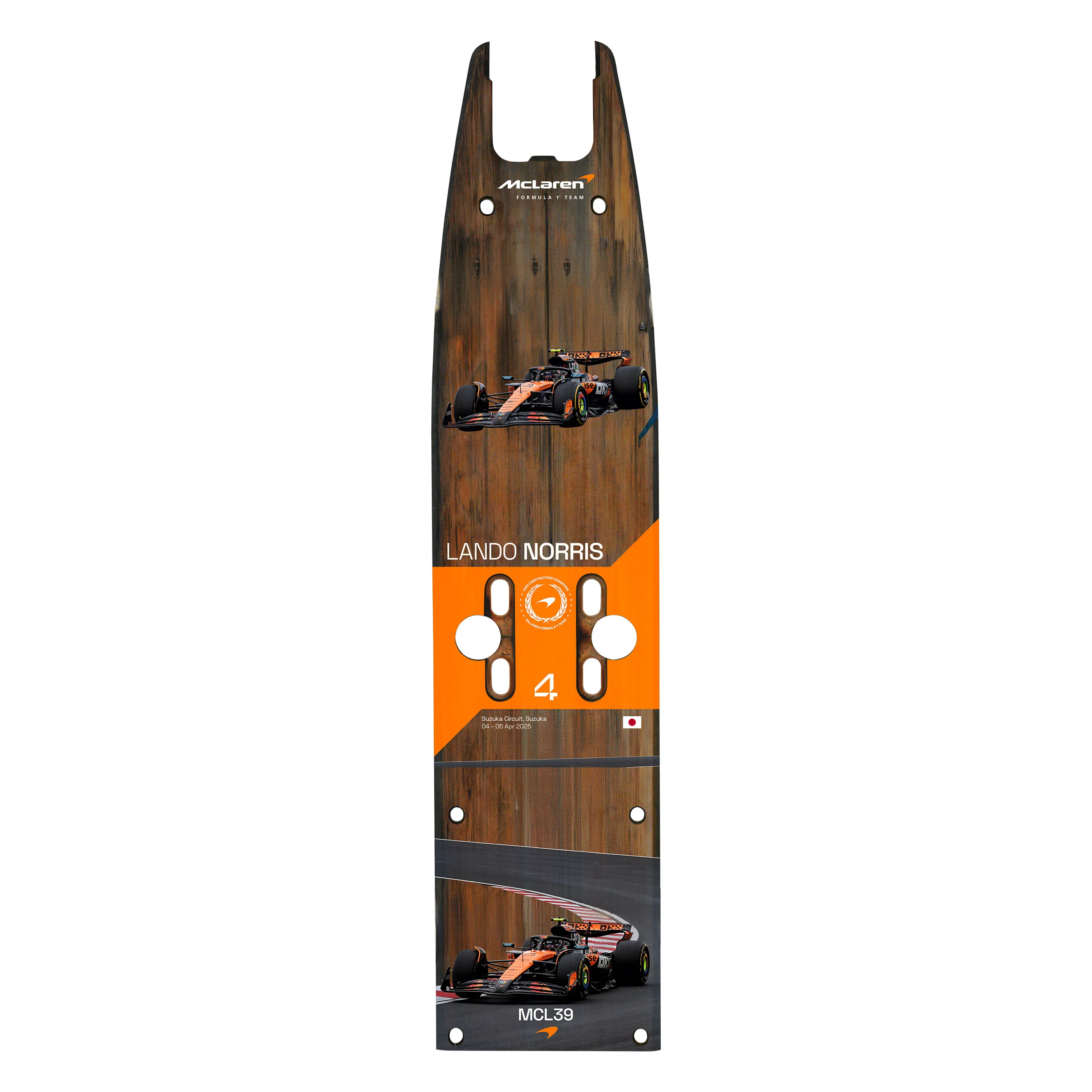 Lando Norris 2025 McLaren Grand Prix Used Front Skid Plank Wall Art - Japanese GP