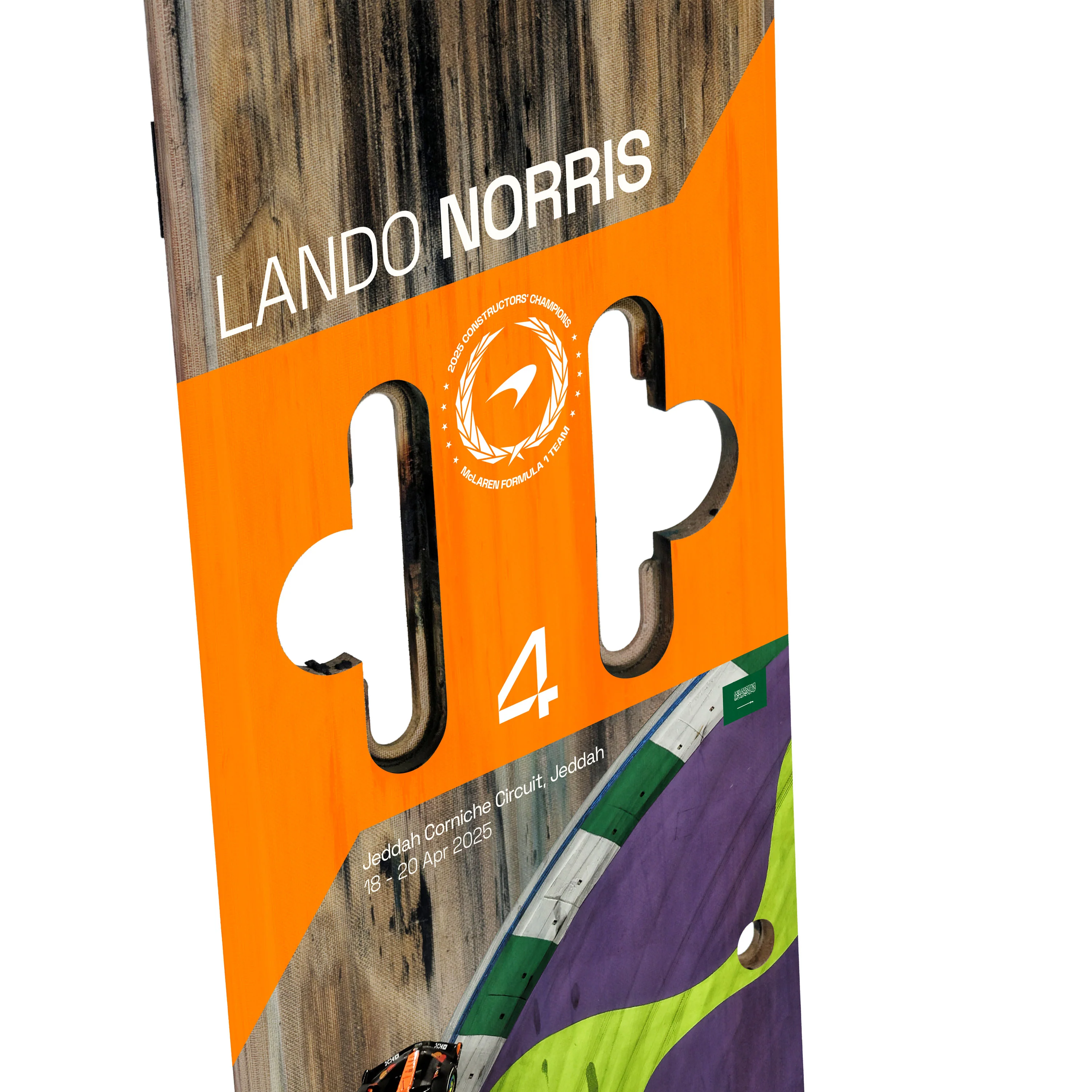 Lando Norris 2025 McLaren Grand Prix Used Front Skid Plank Wall Art - Saudi Arabian GP - Image 3