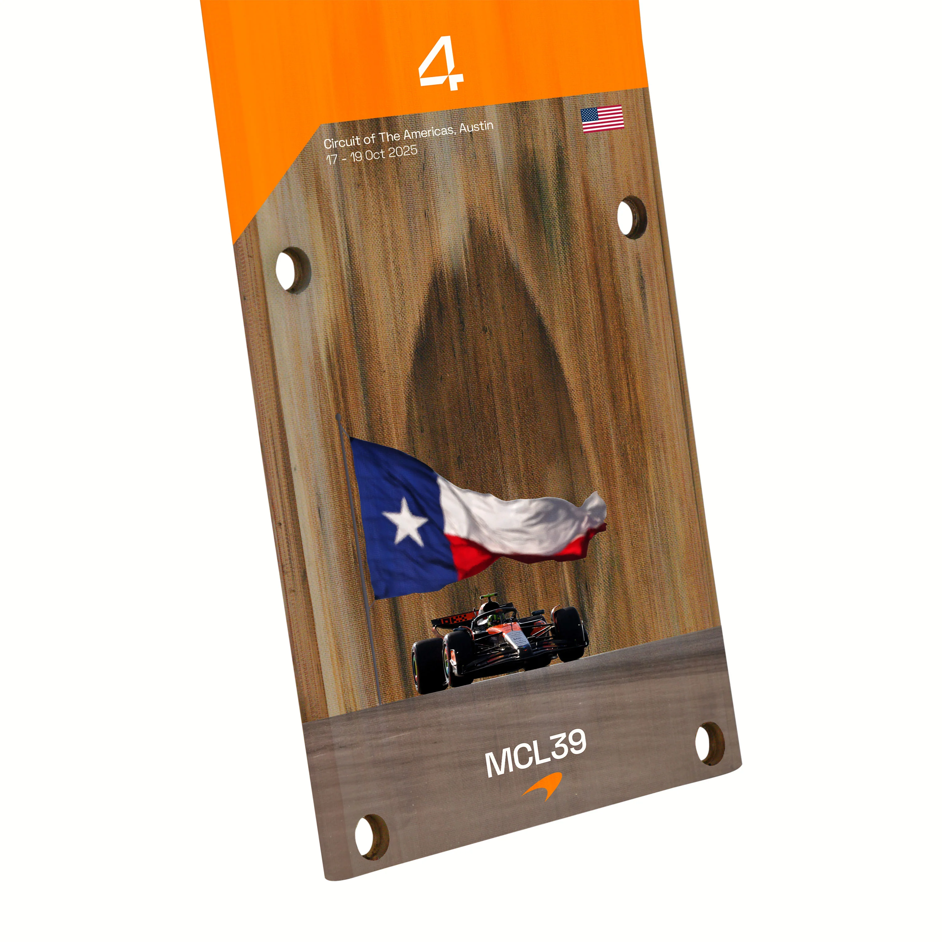 Lando Norris 2025 McLaren Practice Used Front Skid Plank Wall Art - US GP - Image 2