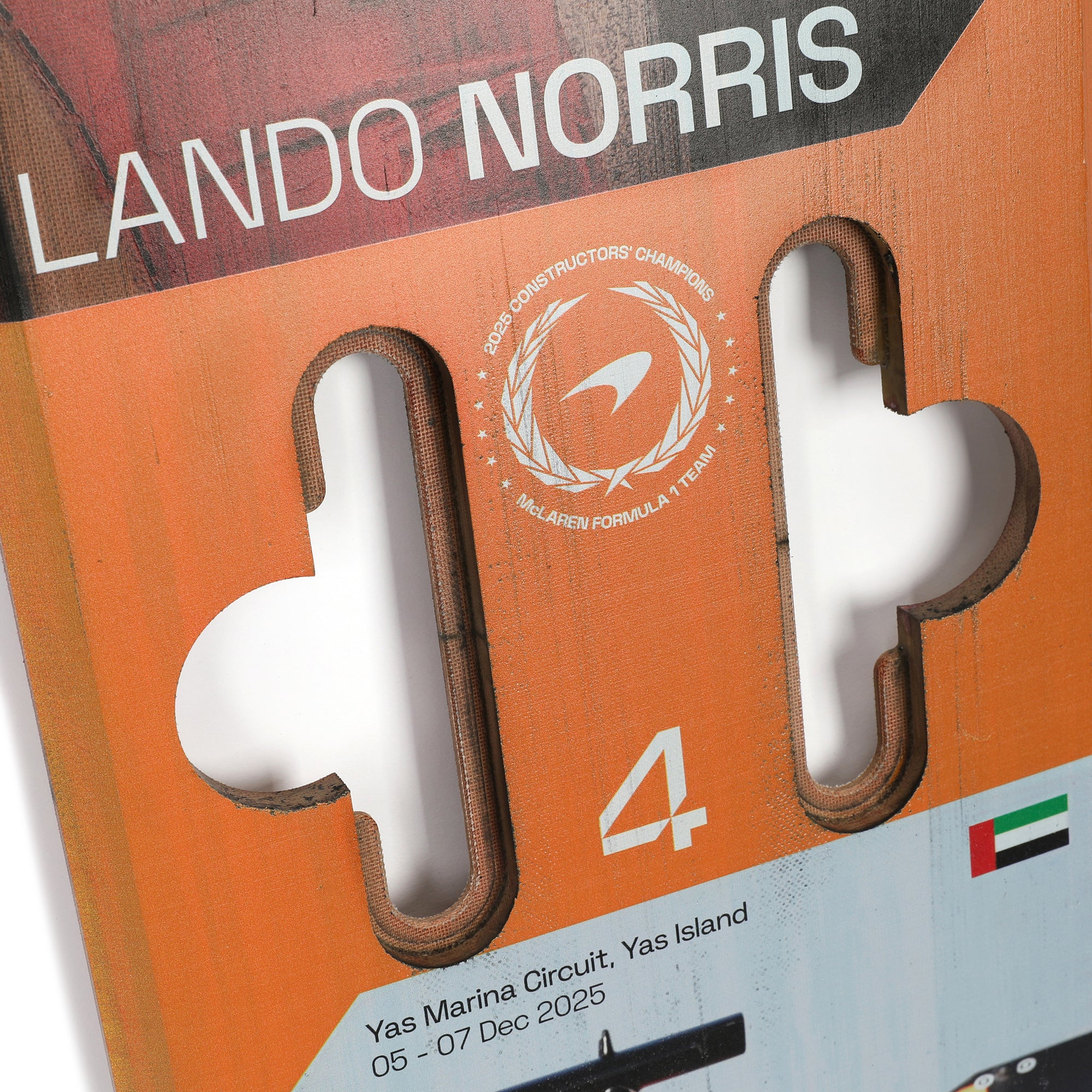 Lando Norris 2025 McLaren Testing Used Front Skid Plank Wall Art - Abu Dhabi GP - Image 4