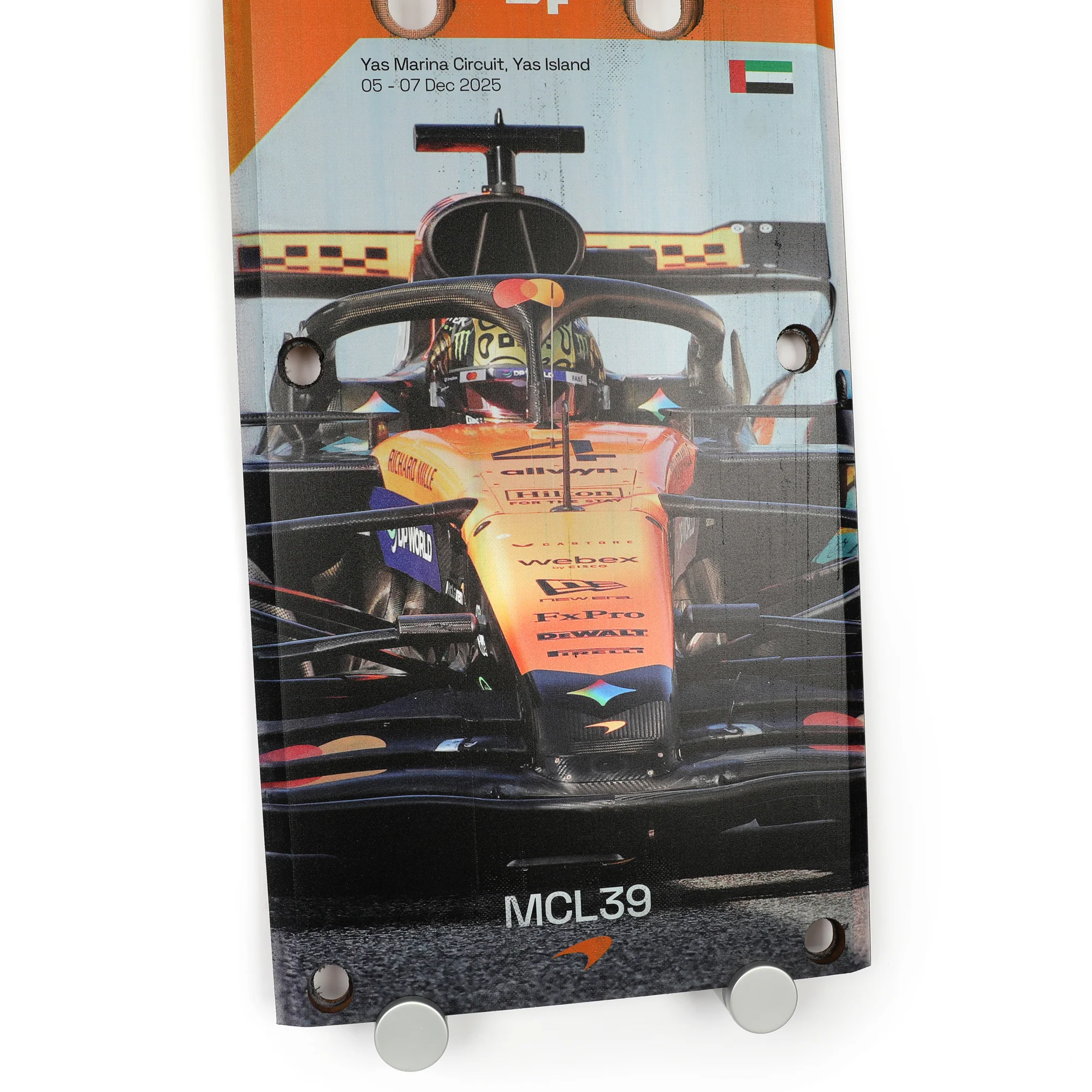 Lando Norris 2025 McLaren Testing Used Front Skid Plank Wall Art - Abu Dhabi GP - Image 6