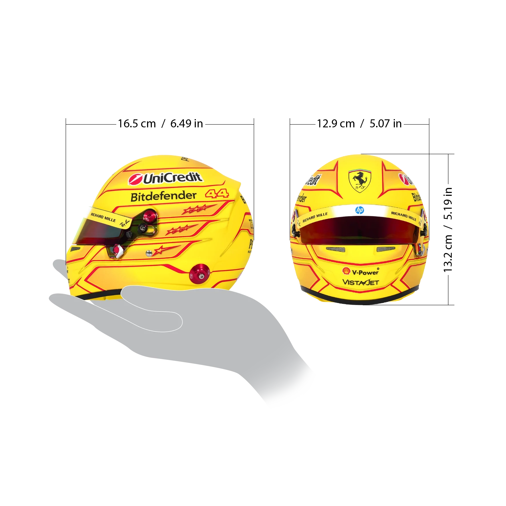 Lewis Hamilton 2026 Season Ferrari 1:2 Scale Helmet - Image 4