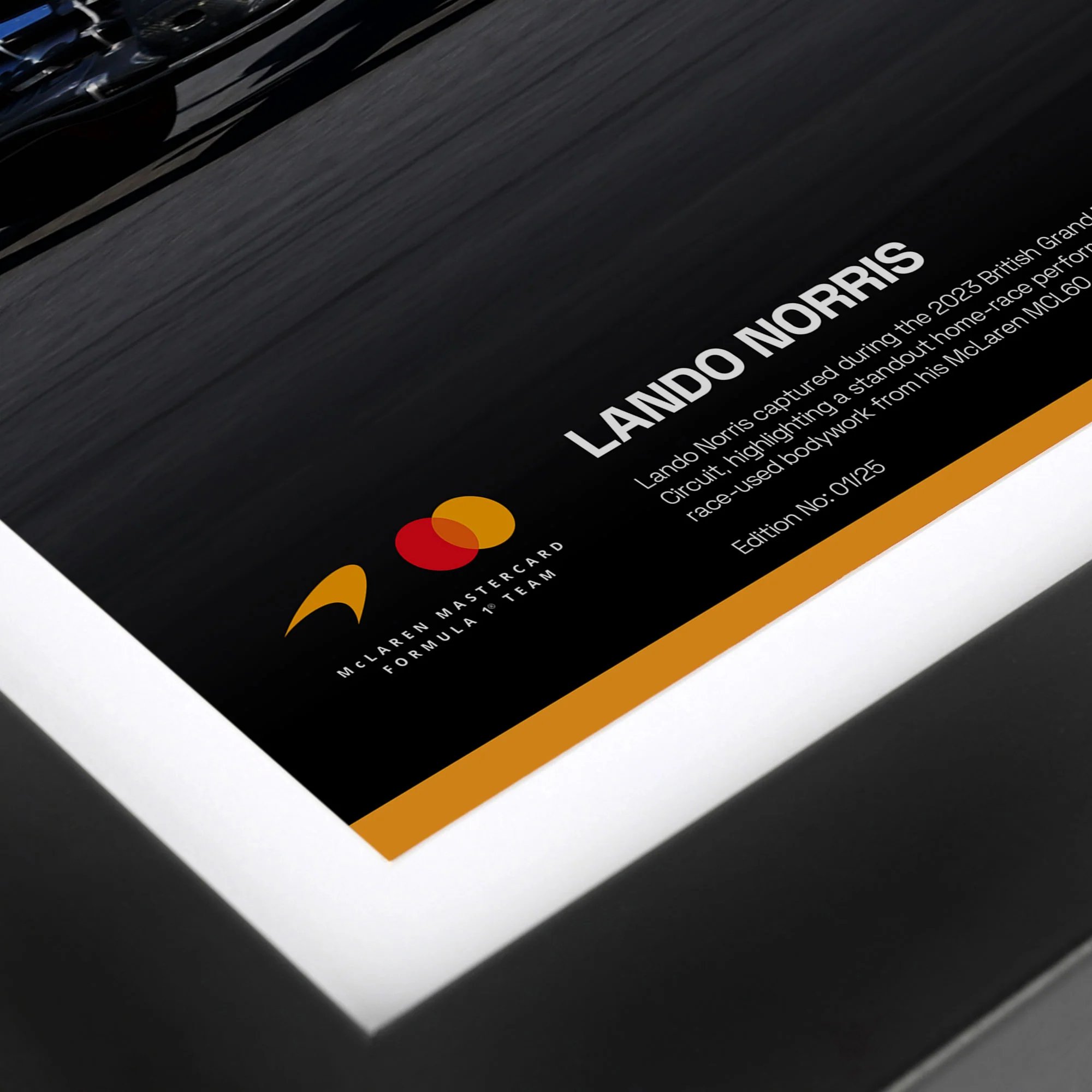 Limited Edition Lando Norris 2023 McLaren F1 Team Bodywork & Photo - British GP - Image 3