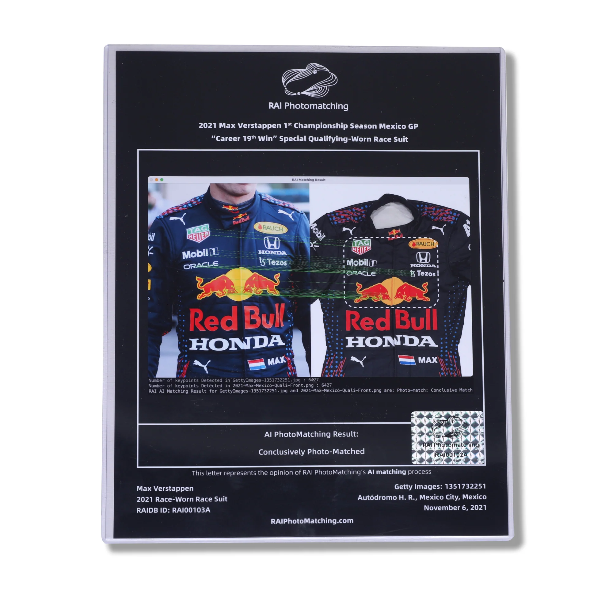 The Silverstone Auction LOT 004 - Max Verstappen 2021 Race Worn Suit - Mexican GP - Image 12