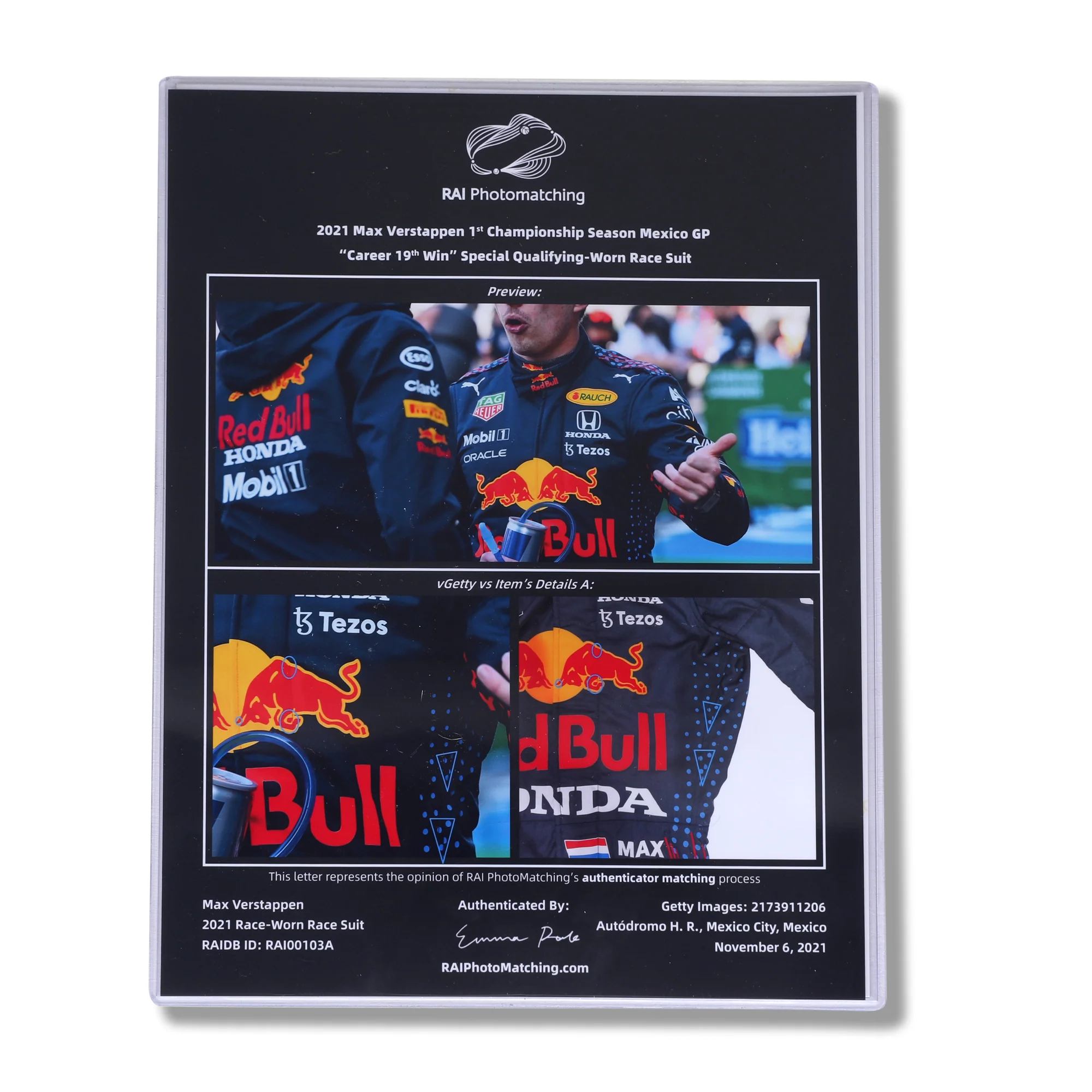 The Silverstone Auction LOT 004 - Max Verstappen 2021 Race Worn Suit - Mexican GP - Image 13