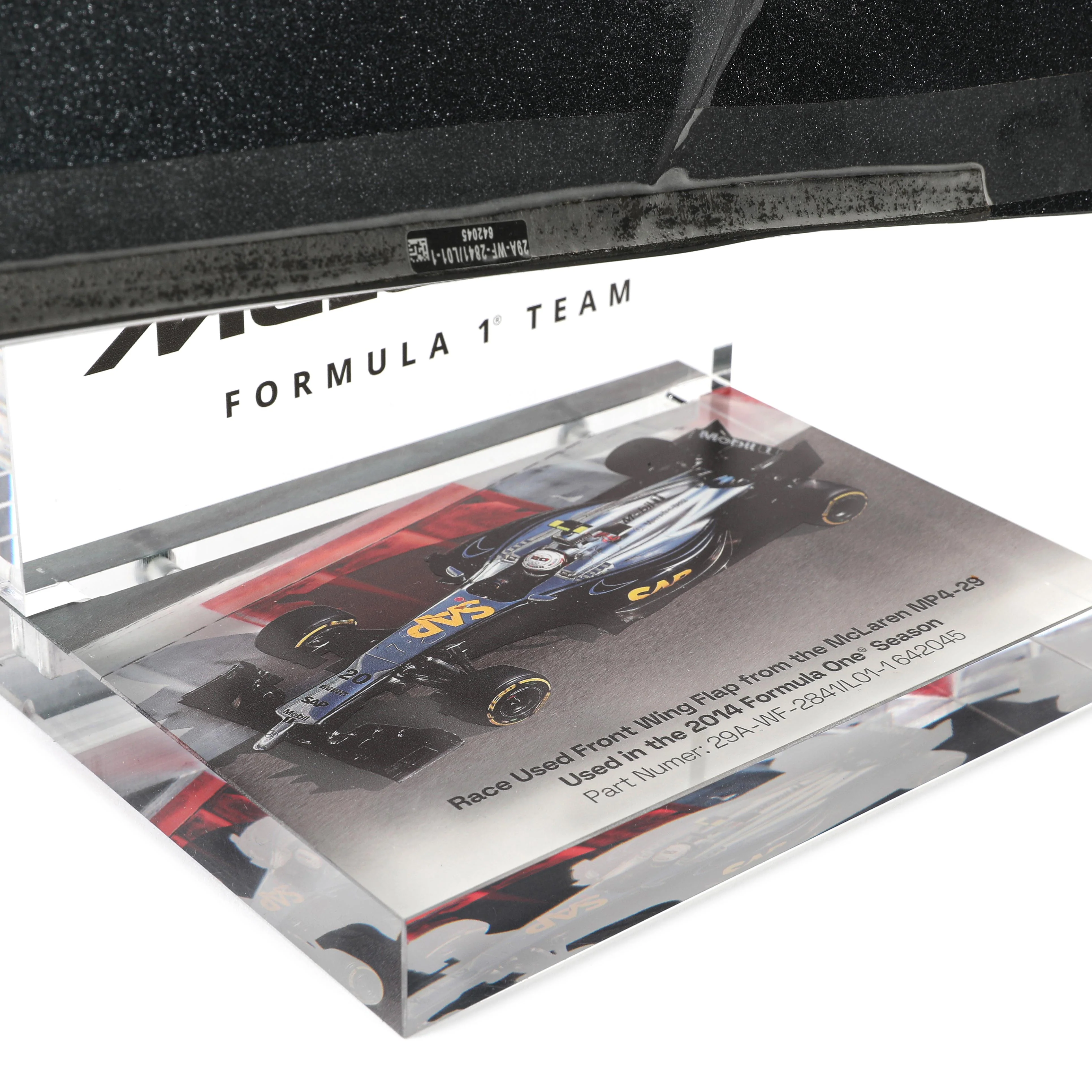 McLaren 2014 Left Front Wing Flap on Display Stand - Image 4