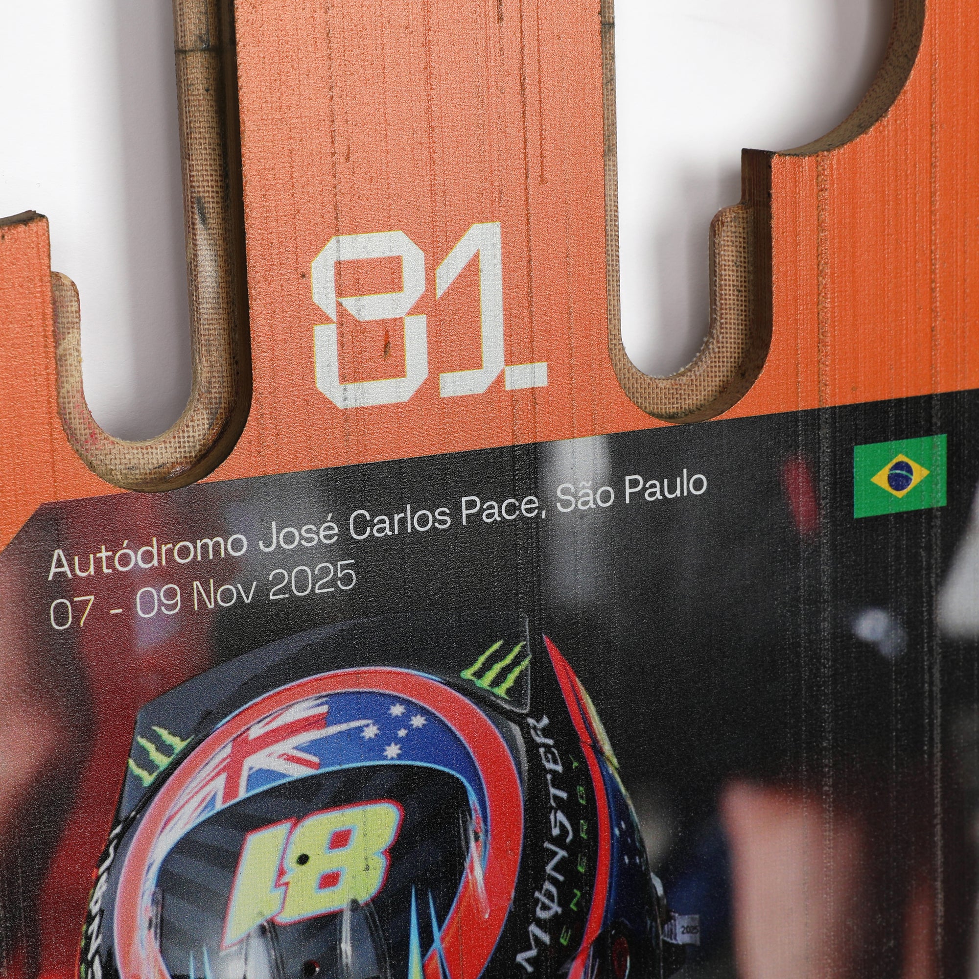 Oscar Piastri 2025 McLaren F1 Team Grand Prix Used Front Skid Plank Wall Art - Brazilian GP - Image 9