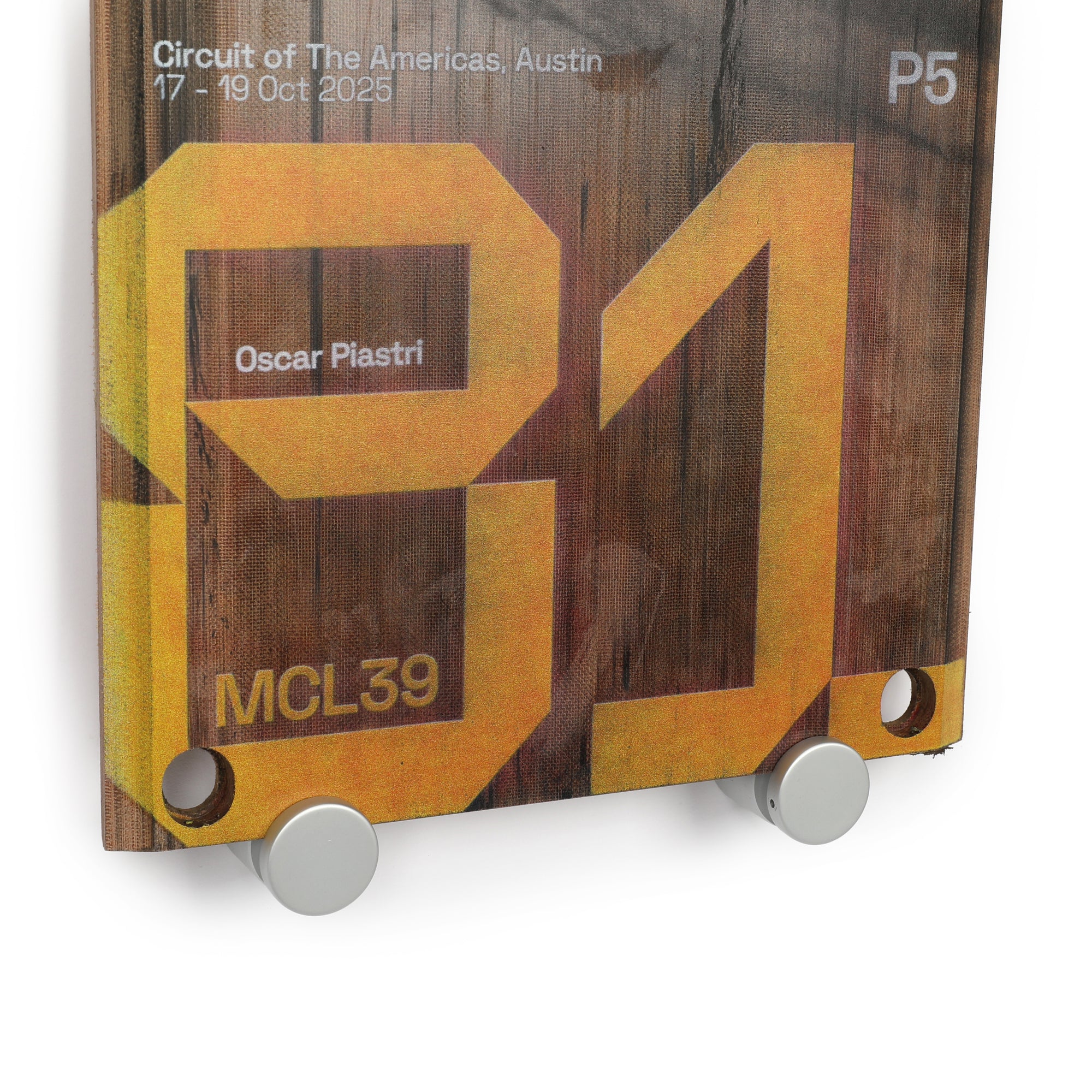 Oscar Piastri 2025 McLaren F1 Team Grand Prix Used Front Skid Plank Wall Art - US GP - Image 3