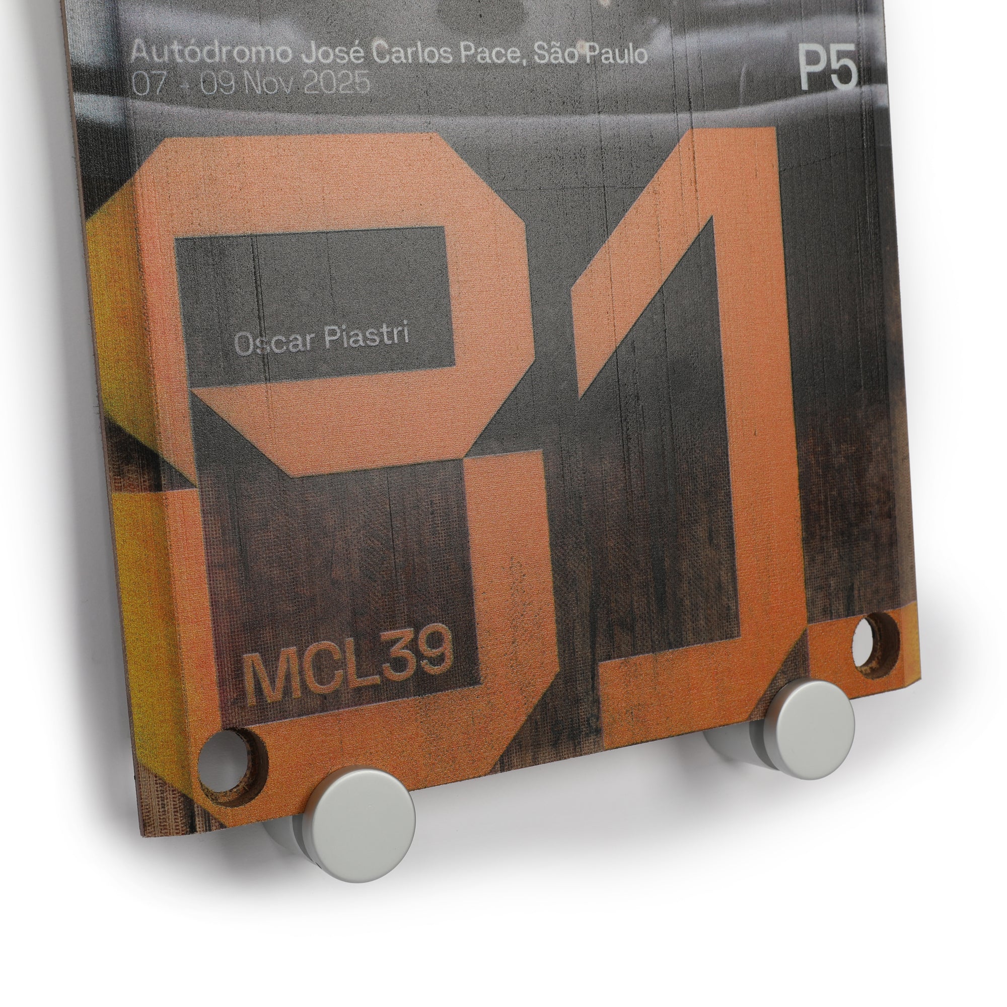 Oscar Piastri 2025 McLaren F1 Team Race Used Front Skid Plank Wall Art - Brazilian GP - Image 3