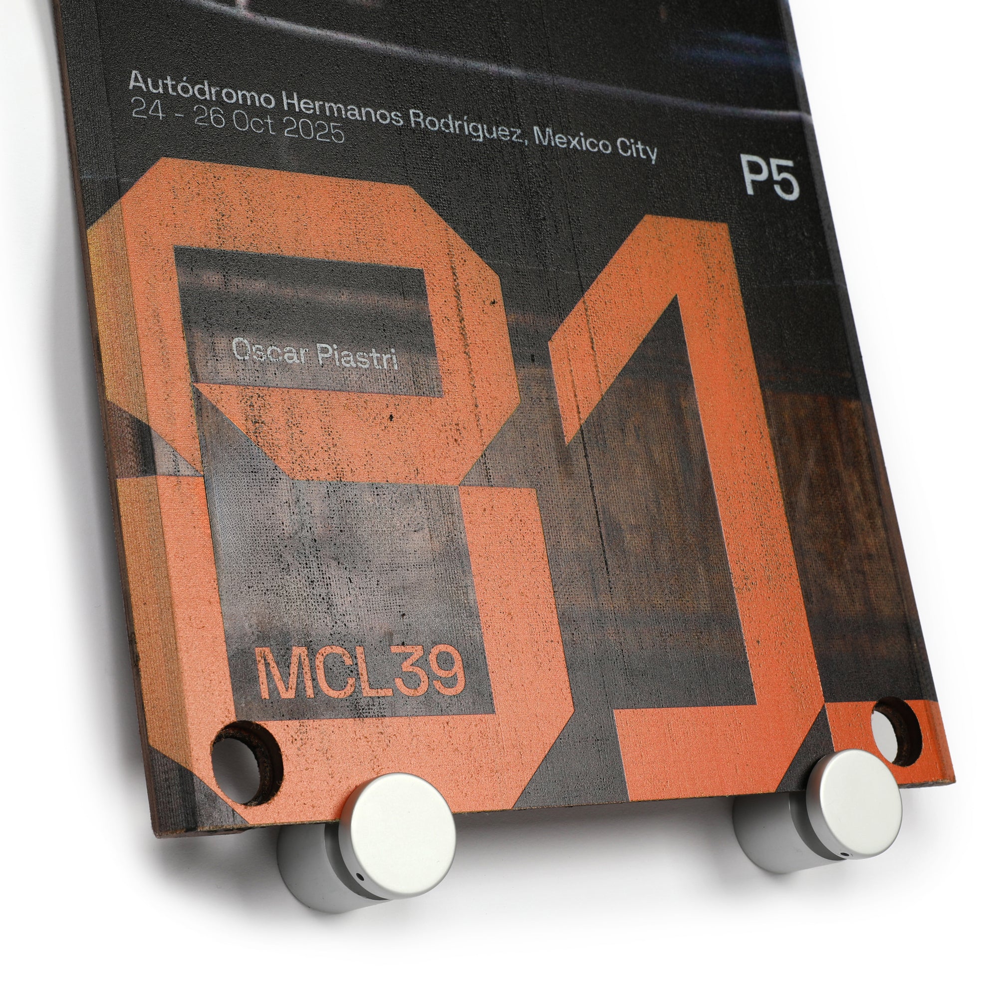 Oscar Piastri 2025 McLaren F1 Team Race Used Front Skid Plank Wall Art - Mexican GP - Image 3