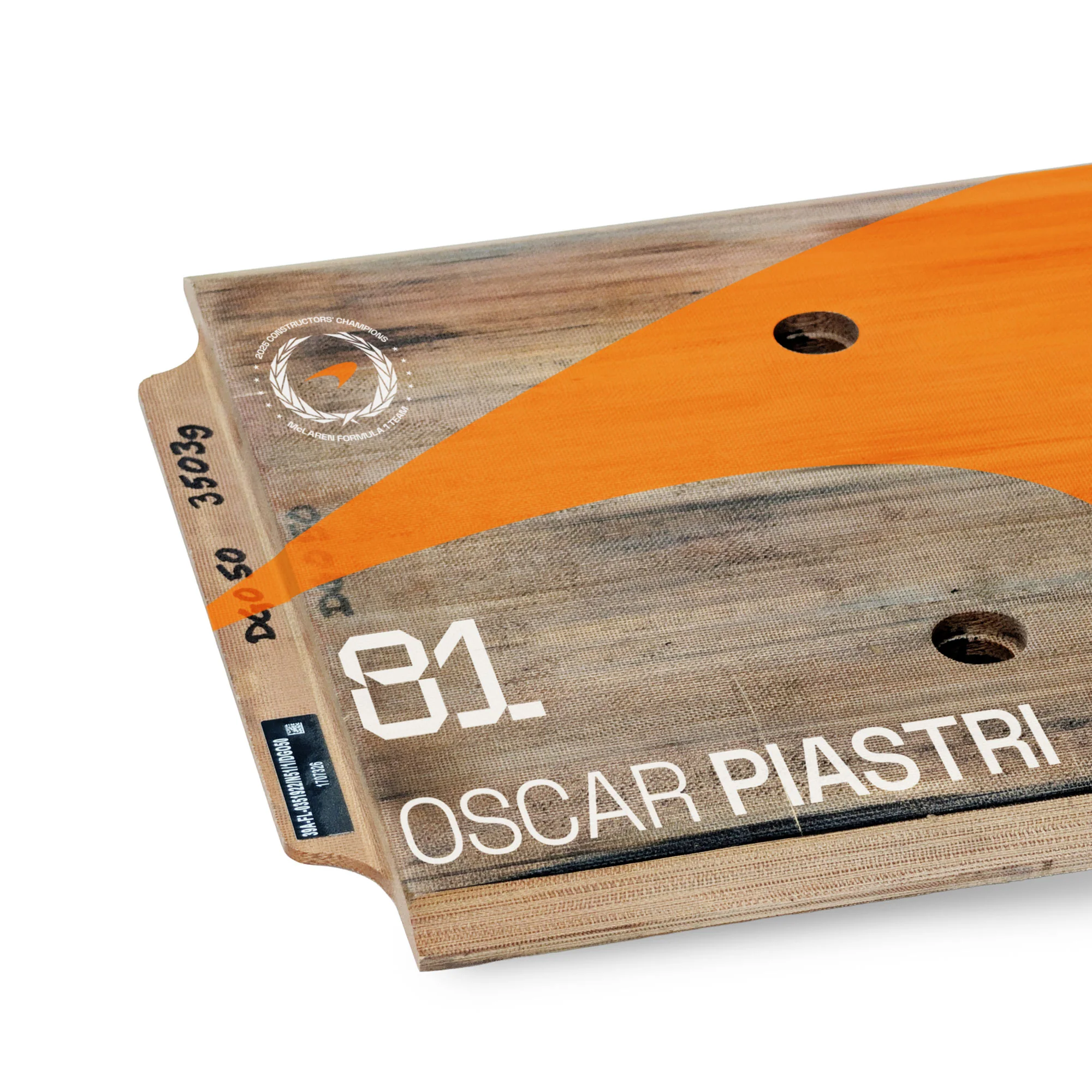 Oscar Piastri 2025 McLaren F1 Team Race Used Rear Skid Plank Wall Art - Australian GP - Image 2