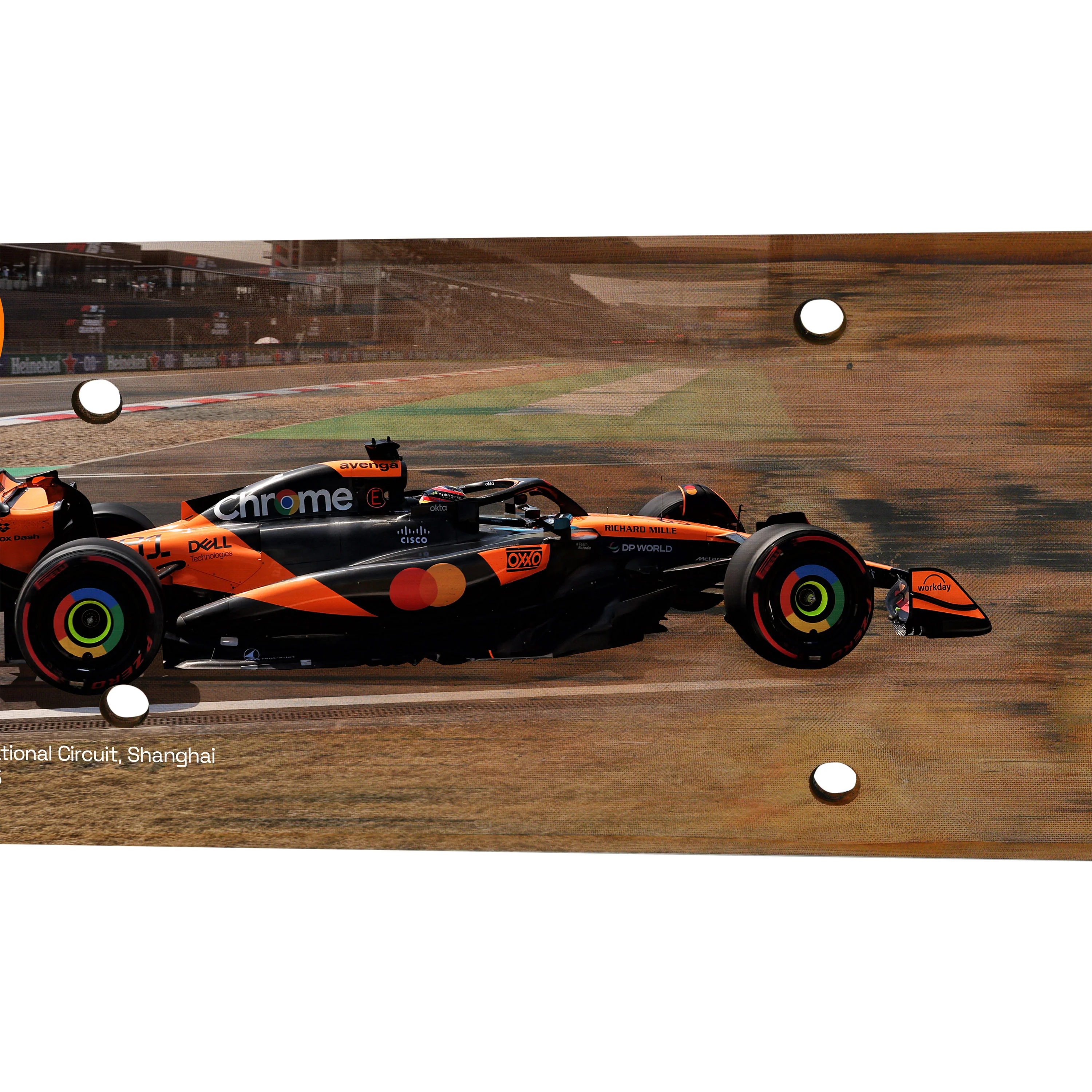 Oscar Piastri 2025 McLaren F1 Team Sprint Race Used Rear Skid Plank Wall Art - Chinese GP - Image 3