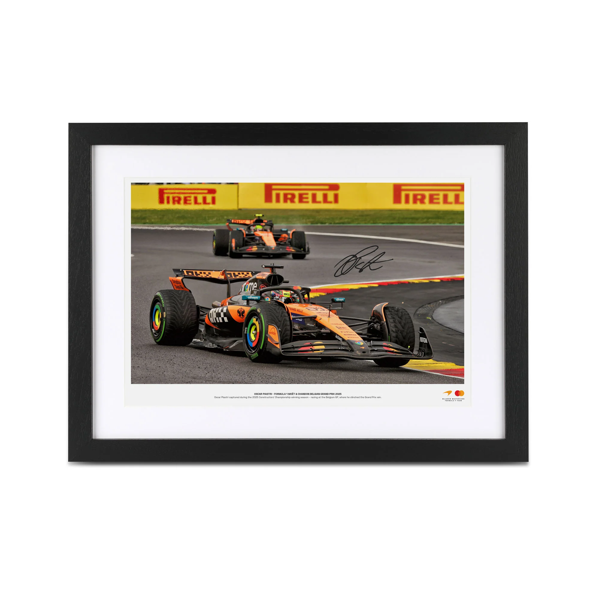 Oscar Piastri Signed 2025 McLaren F1 Team Photo - Belgian GP