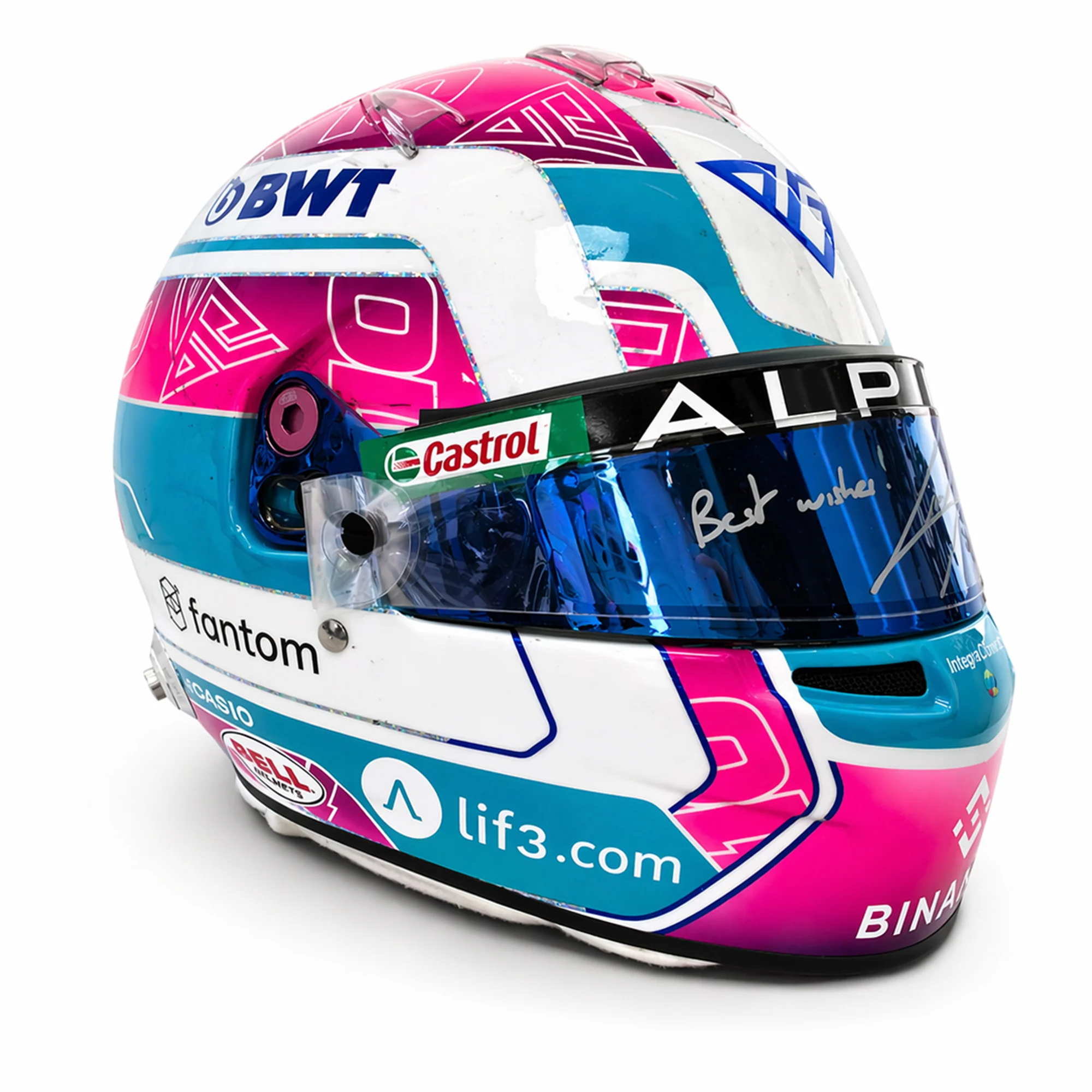 The Silverstone Auction LOT 007 - Pierre Gasly 2023 BWT Alpine Formula One™ Team Helmet - Miami GP Used Signed