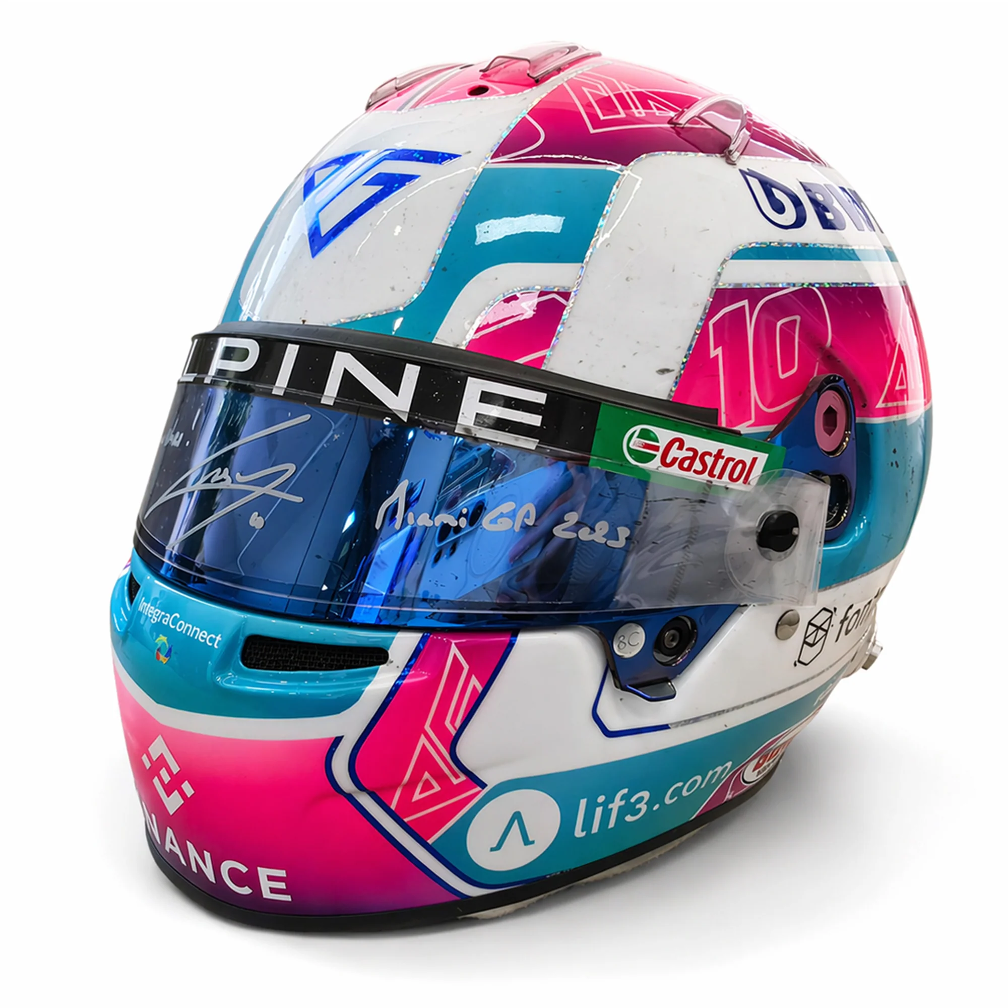 The Silverstone Auction LOT 007 - Pierre Gasly 2023 BWT Alpine Formula One™ Team Helmet - Miami GP Used Signed - Image 2
