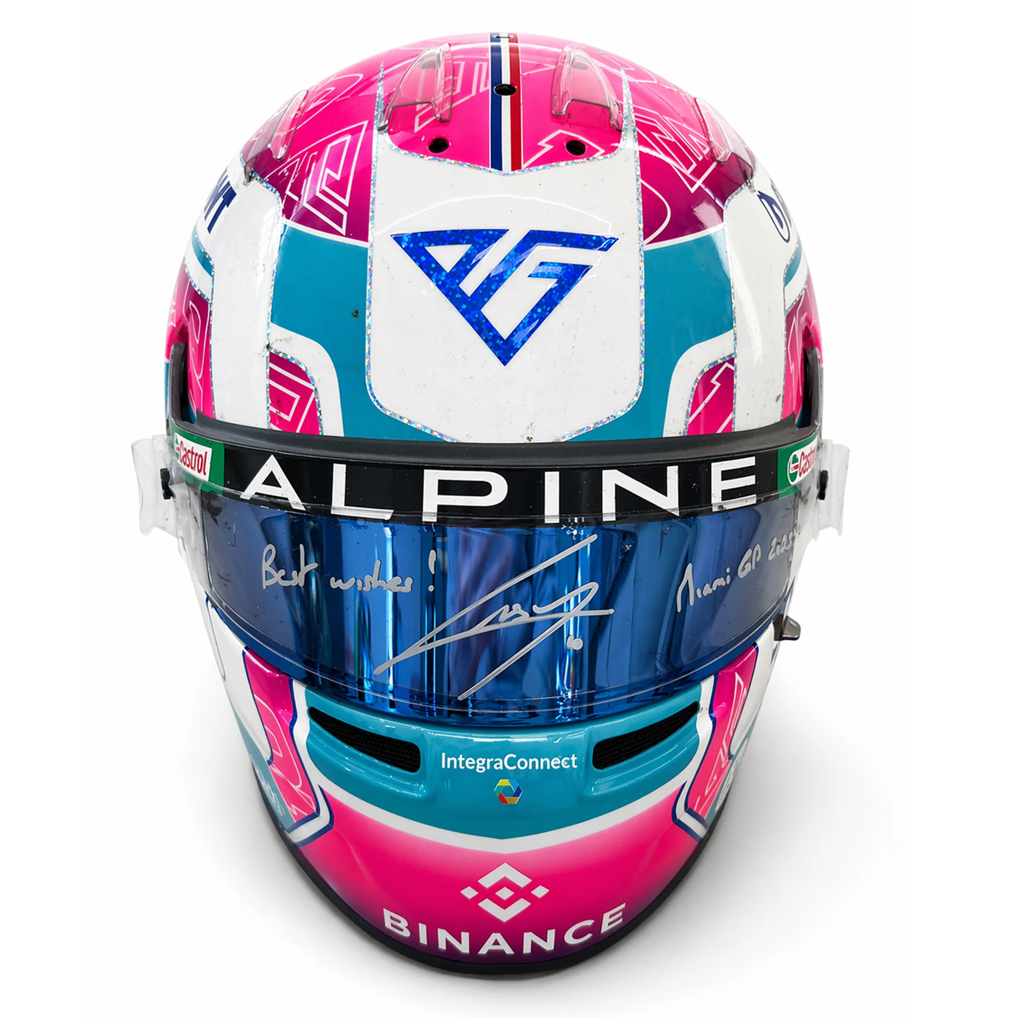 The Silverstone Auction LOT 007 - Pierre Gasly 2023 BWT Alpine Formula One™ Team Helmet - Miami GP Used Signed - Image 4