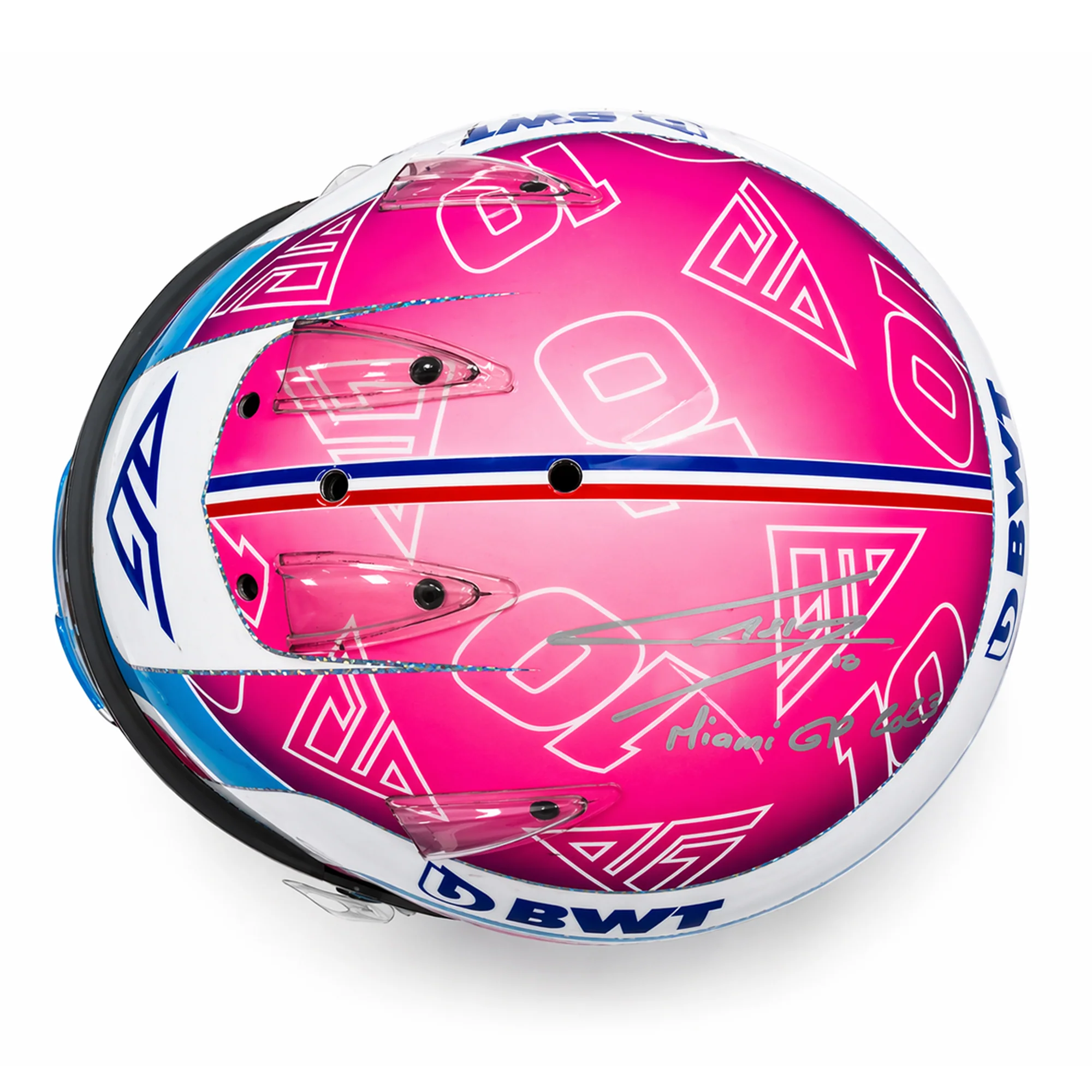 The Silverstone Auction LOT 007 - Pierre Gasly 2023 BWT Alpine Formula One™ Team Helmet - Miami GP Used Signed - Image 6