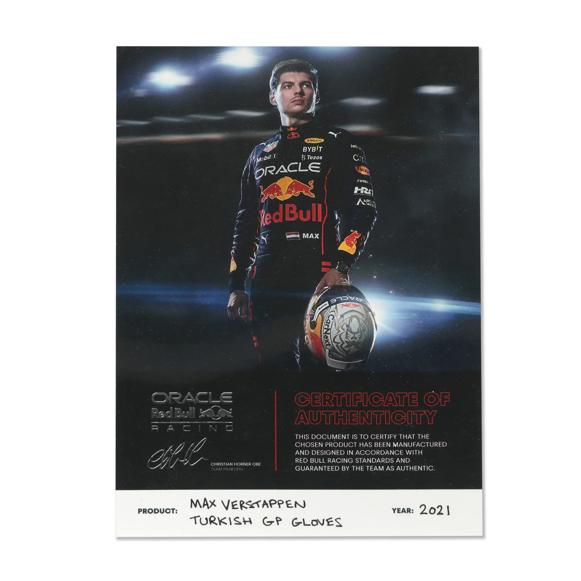 The Silverstone Auction LOT 012 - Max Verstappen 2021 Race Worn Red Bull Racing Gloves - Turkish GP - Image 6