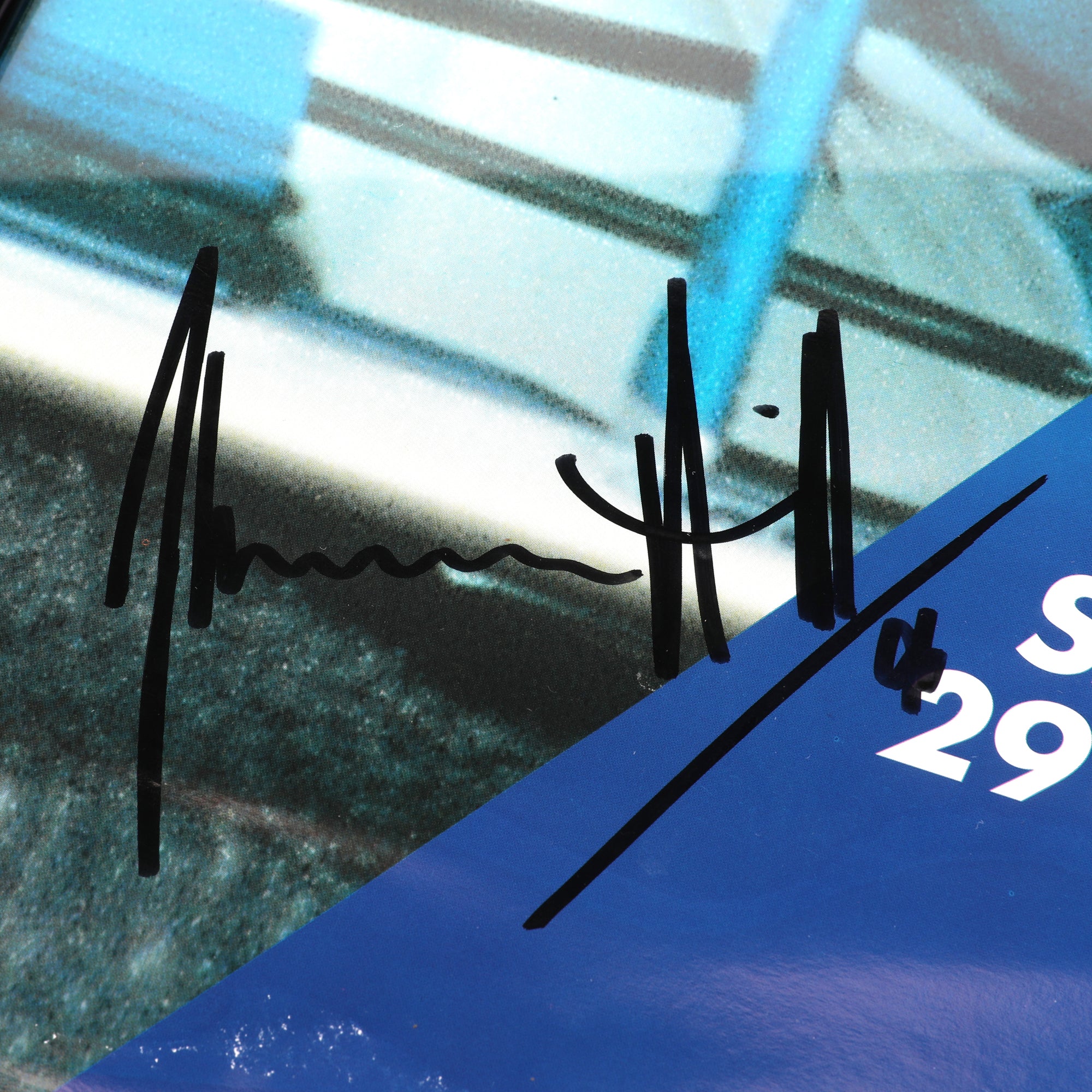 The Silverstone Auction LOT 022 - Poster 1996 Brazil GP- Schumacher, Villeneuve, Piquet, Hill & Berger Signed Framed - Image 5